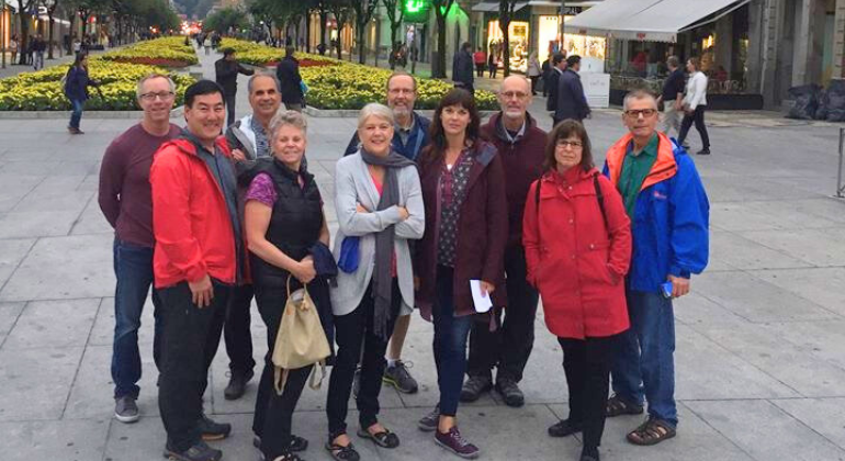 Sue with a group of Habitat for Humanity Southern Alberta volunteers on an international build trip to Portugal