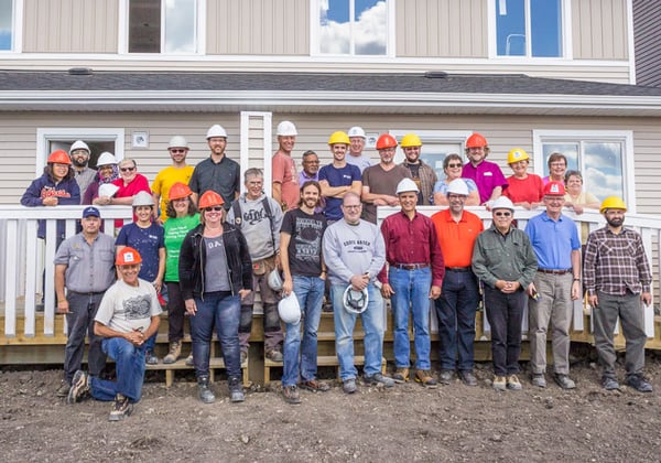 Interfaith Build Project Build Day in REdstone, Calgary