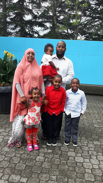 Ali and Amina with with children, Ahmed, Ayub, Aisha and Aaliyah