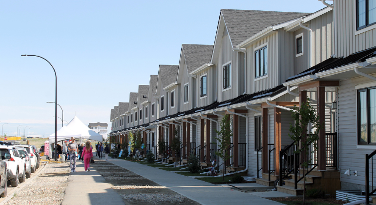 Finished row townhomes