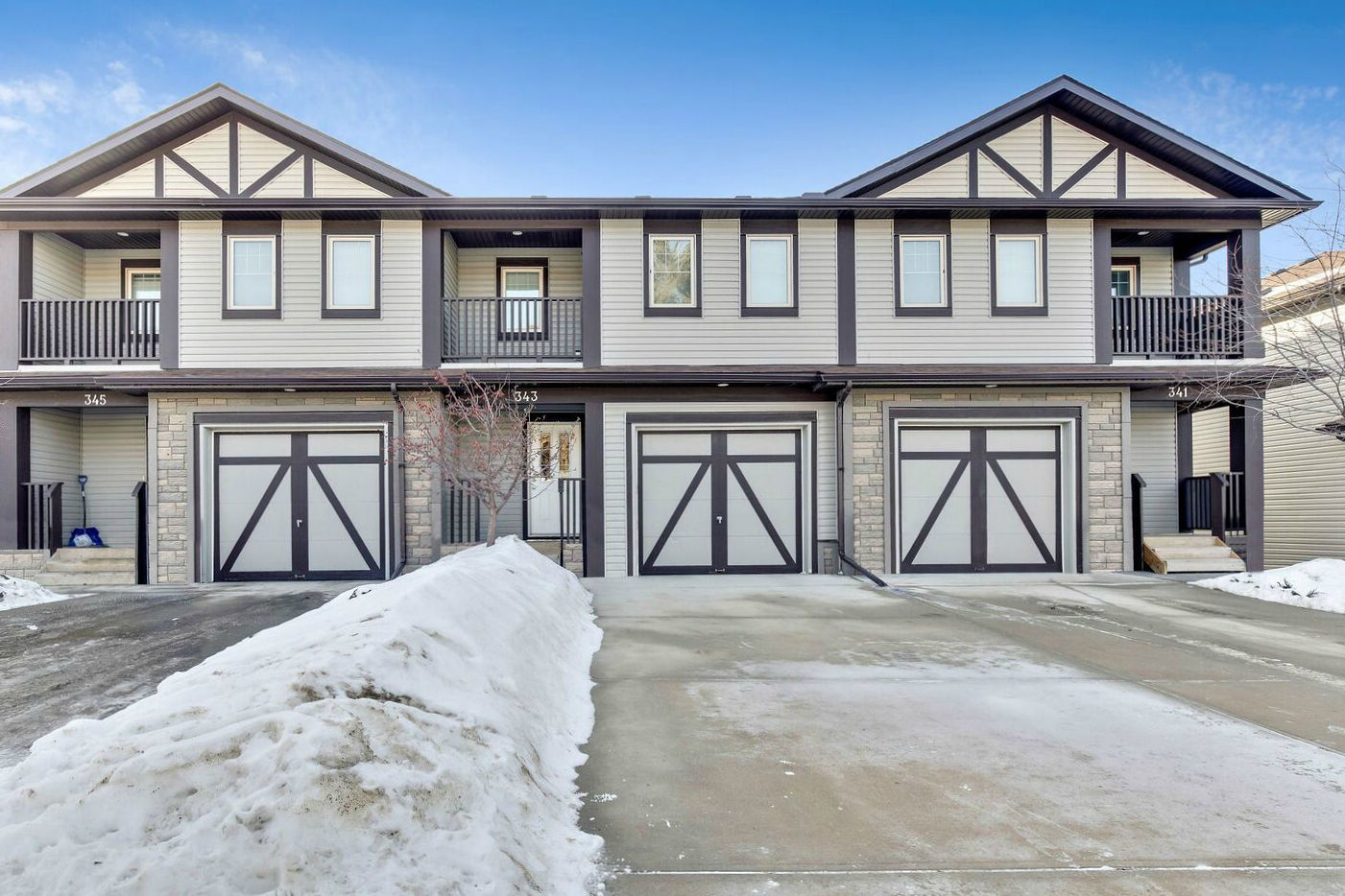 Habitat row townhomes in Cochrane, Alberta.