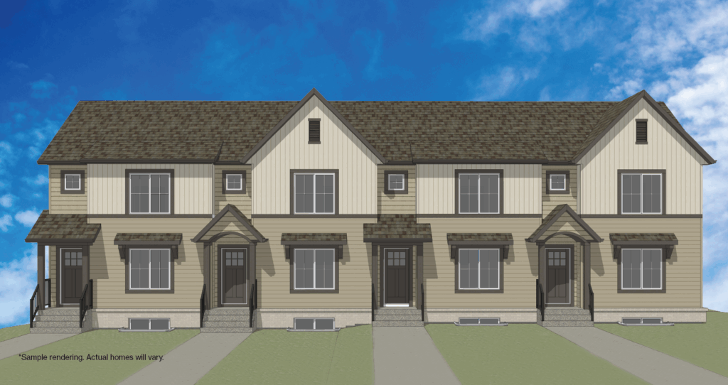 Rendering of a 4 home townhouse