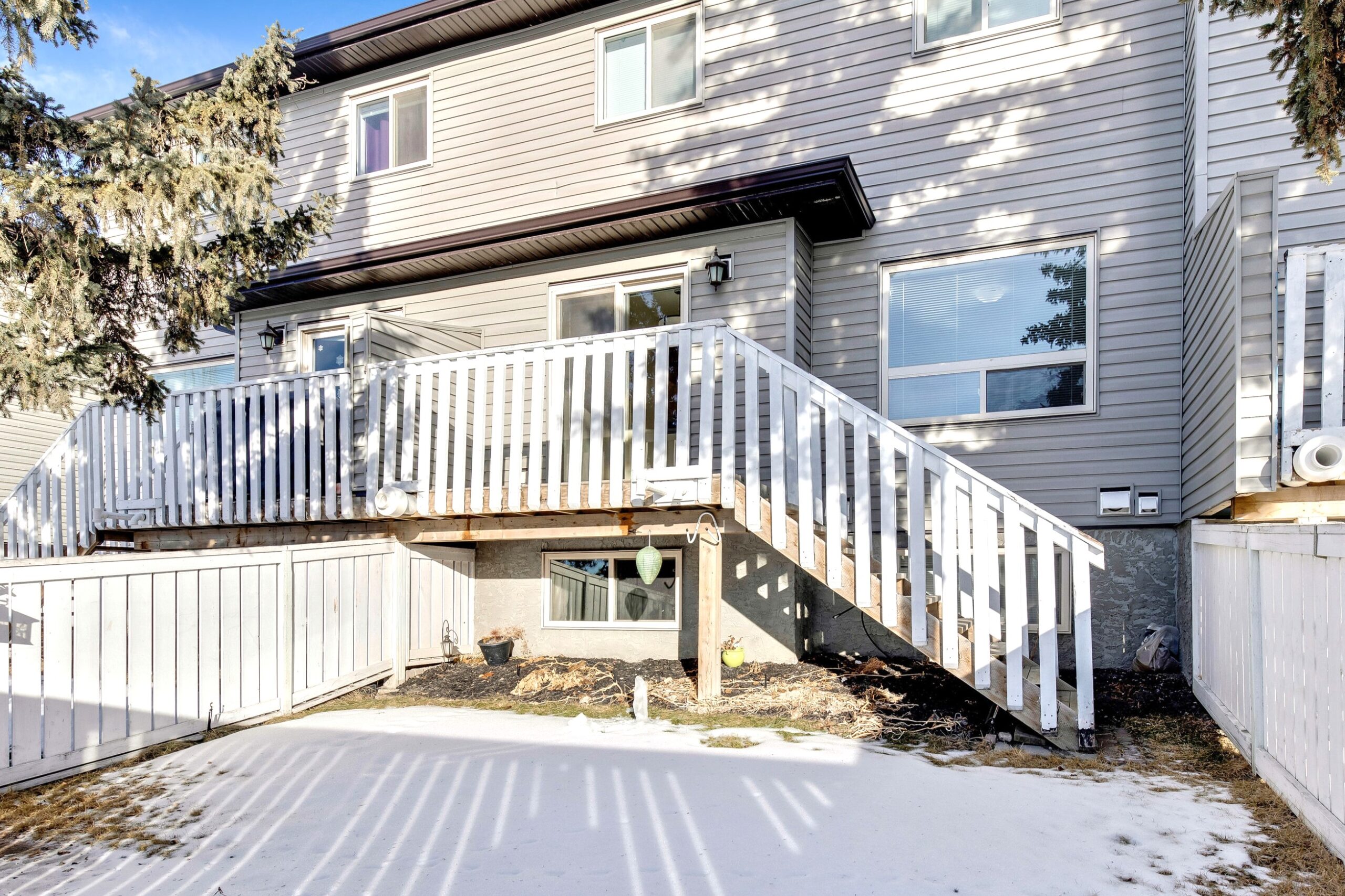 Private backyard at a Habitat home in Cochrane.