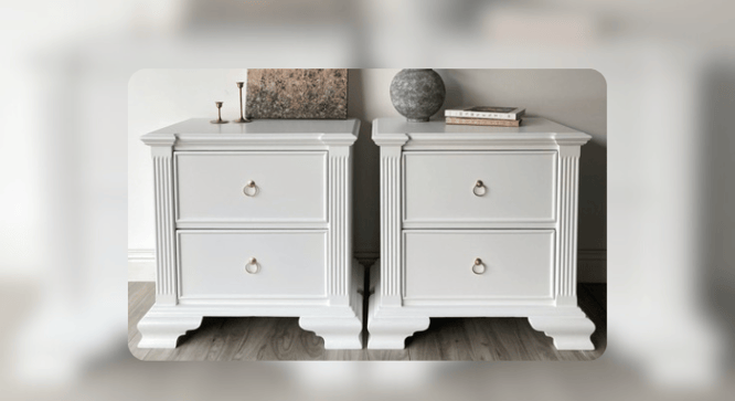 Two matching, refinished, night stands