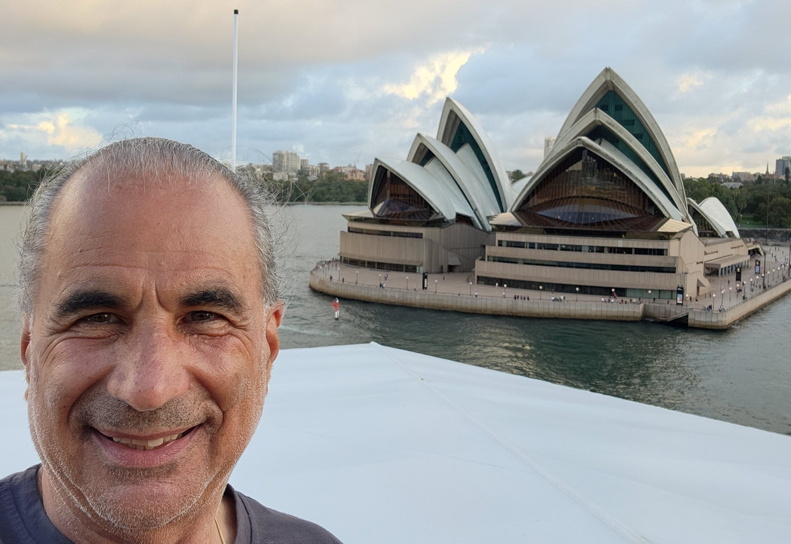 Marc takes a selfie with the Sydney Opera House.